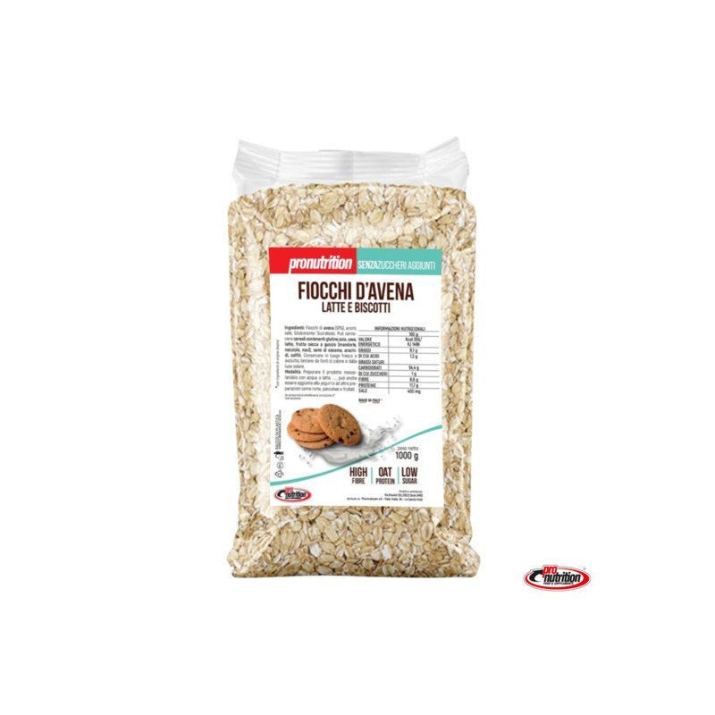 Vendita online FARINA/FIOCCHI D'AVENA Fiocchi d'avena latte e biscotti 1kg costo  10,49 €  spedizione in 24h